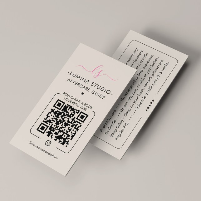 Tarjeta De Visita Makeup Artist Lash Tech Pink Sand Aftercare (Makeup Artist Lash Tech Pink Sand Aftercare Business Card
)