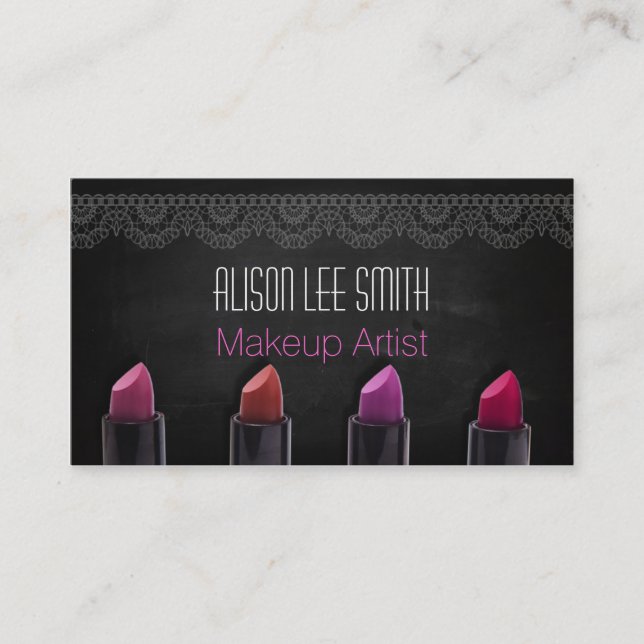 Tarjeta De Visita Makeup Artist / Lipstick (Anverso)