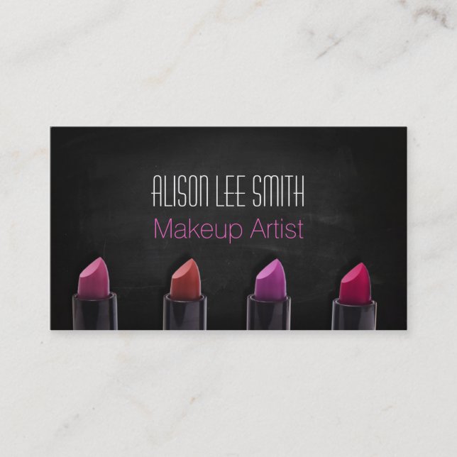 Tarjeta De Visita Makeup Artist / Lipstick (Anverso)