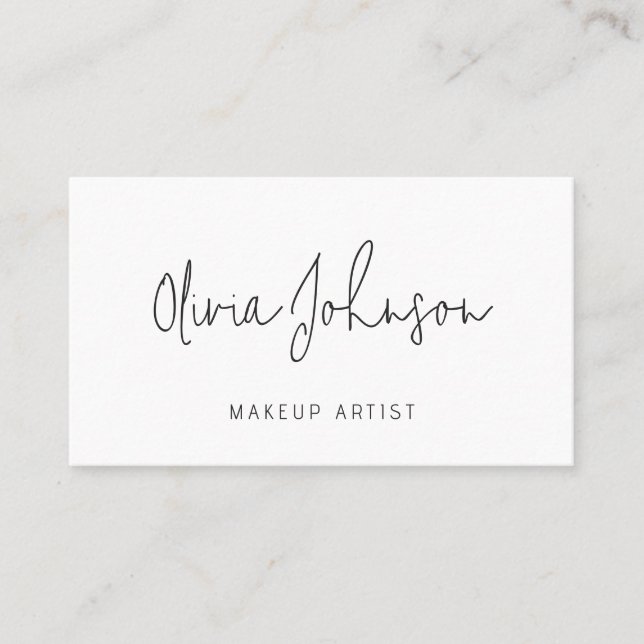 Tarjeta De Visita Makeup Artist Modern Hand Lettered Business Card (Anverso)