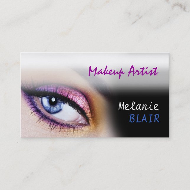 Tarjeta De Visita Makeup Artist Purple Eye Business Card (Anverso)