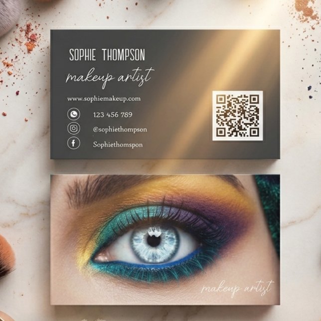 Tarjeta De Visita Makeup artist qrcode (Subido por el creador)