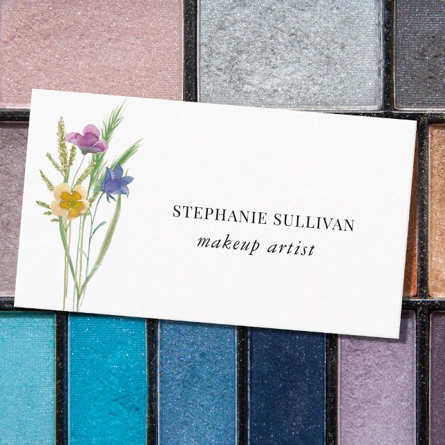 Tarjeta De Visita Makeup Artist Wildflower Business Card (Subido por el creador)
