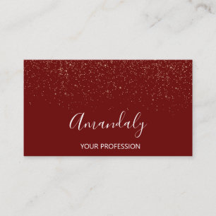 Tarjeta De Visita MAKEUP ARTISTA moderno Burgundy Gold