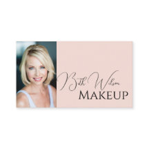 Makeup Business Card, Pink & Black