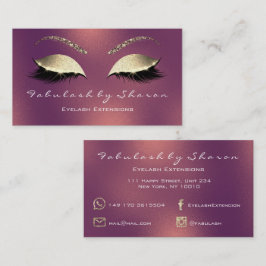 Tarjeta De Visita Makeup Eyebrow azota al Rosa de cobre verde Purpur