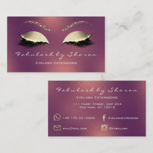 Tarjeta De Visita Makeup Eyebrow azota al Rosa de cobre verde Purpur