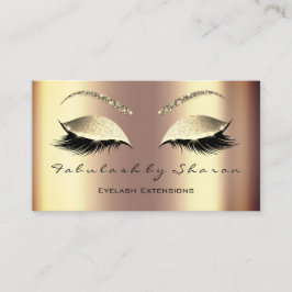 Tarjeta De Visita Makeup Eyebrow azota Purpurina Crystal Sepia Gold