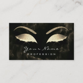Tarjeta De Visita Makeup Eyebrow azota Purpurina Diamond Black Marbl