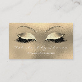 Tarjeta De Visita Makeup Eyebrow azota Purpurina Diamond Gold White