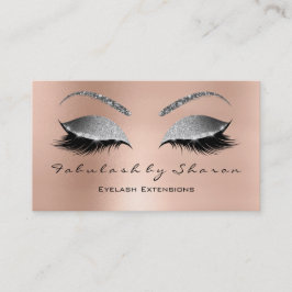 Tarjeta De Visita Makeup Eyebrow azota Purpurina Diamond Pink Silver