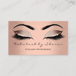 Tarjeta De Visita Makeup Eyebrow azota Purpurina Rosa Gold Rubor