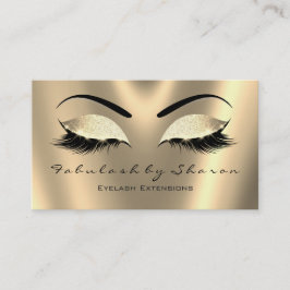 Tarjeta De Visita Makeup Eyebrow azotes Purpurina Faux Sepia Gold Lu