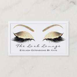 Tarjeta De Visita Makeup Eyebrow Bellezal Purpurina Oro Blanco1