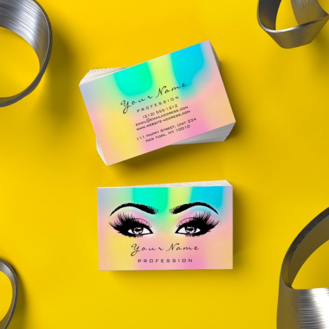 Tarjeta De Visita Makeup Eyebrow Eyelashes Purpurina Bright Holograp (Subido por el creador)