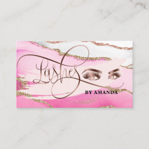 Tarjeta De Visita Makeup Eyebrow Eyes Aplasta Rosa