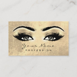 Tarjeta De Visita Makeup Eyebrow Eyes Lashes Browns Gold