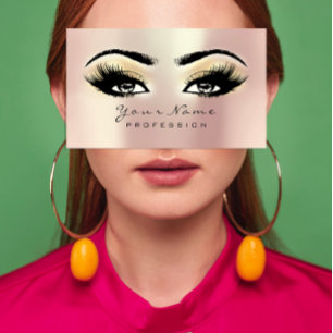 Tarjeta De Visita Makeup Eyebrow Eyes Lashes Purpurina SPA Champaign