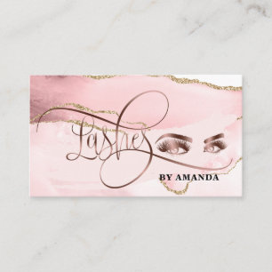 Tarjeta De Visita Makeup Eyebrow Eyes Lazas Agentes De Oro Rosa