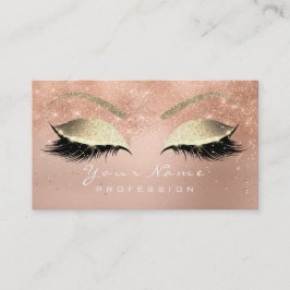 Tarjeta De Visita Makeup Eyebrow Eyes Lazas Purpurina Rosa Confetti