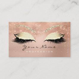 Tarjeta De Visita Makeup Eyebrow Eyes Lazas Purpurina Rosa Confetti1