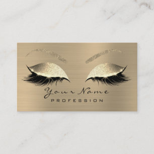 Tarjeta De Visita Makeup Eyebrow Eyes Lazas Purpurina Sepia Black VI