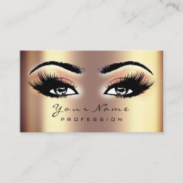 Tarjeta De Visita Makeup Eyebrow Eyes Lazas Purpurina SPA Rosa de or
