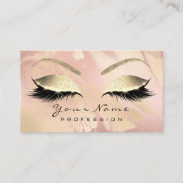 Tarjeta De Visita Makeup Eyebrow Eyes Lazas Rosa Purpurina Mármol