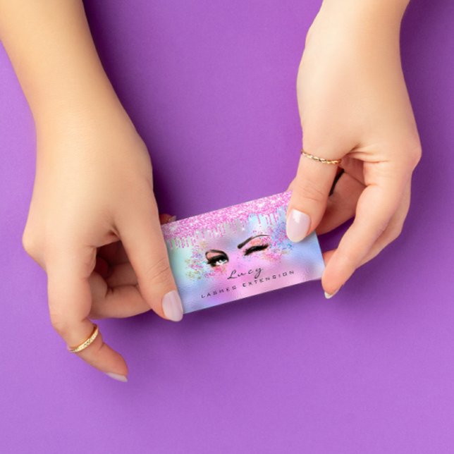 Tarjeta De Visita Makeup Eyebrow Hair Eyelashes Purpurina Social Ros (Subido por el creador)