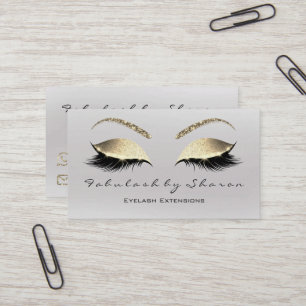 Tarjeta De Visita Makeup Eyebrow Lazas Purpurina Diamond Gray Luxury