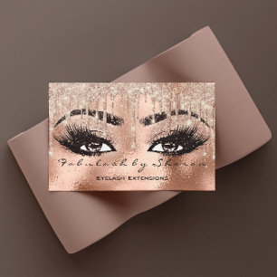 Tarjeta De Visita Makeup Eyebrow Lazas Purpurina Drin Código Qr