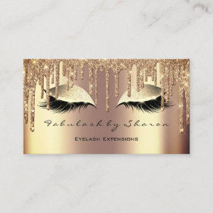 Tarjeta De Visita Makeup Eyebrow Lazas Purpurina Drin Sepia Gold