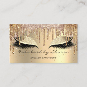 Tarjeta De Visita Makeup Eyebrow Lazas Purpurina Dris Gold Lux VIP