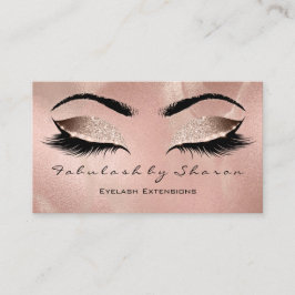 Tarjeta De Visita Makeup Eyebrow Lazas Purpurina Rosa Gold Luxury