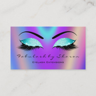 Tarjeta De Visita Makeup Eyebrow Lazas Purpurina Skinny Blue Purple