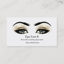 Tarjeta De Visita Makeup Eyebrow Lazea Belleza Negra Blanca Dorada