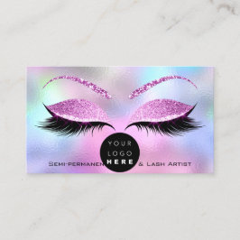 Tarjeta De Visita Makeup Eyebrow Nombre Lash Purpurina Shatiana Logo
