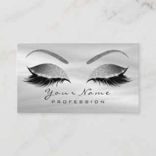 Tarjeta De Visita Makeup Eyebrow Ojos Lanza Oro Rosa de seda gris