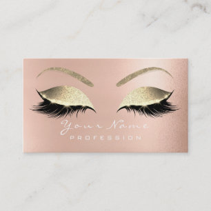 Tarjeta De Visita Makeup Eyebrow Ojos Lazas Purpurina Rosa Glam