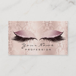 Tarjeta De Visita Makeup Eyebrow Oye Lashes Damask Purpurina SPA Pin