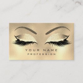 Tarjeta De Visita Makeup Eyebrows azota Purpurina Diamond Gold Sepia