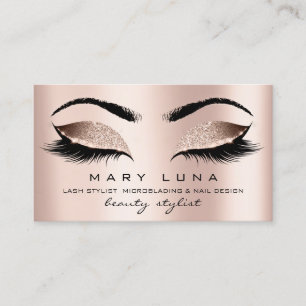 Tarjeta De Visita Makeup Eyebrows azota Rosa Oro Rosa Rubor