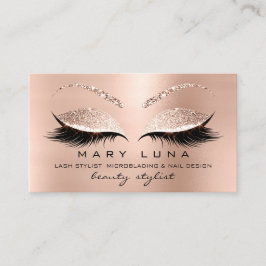 Tarjeta De Visita Makeup Eyebrows azota social rosado Rosa oro