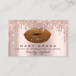 Tarjeta De Visita Makeup Eyebrows Lanza Rosa Kiss Lips QRCode