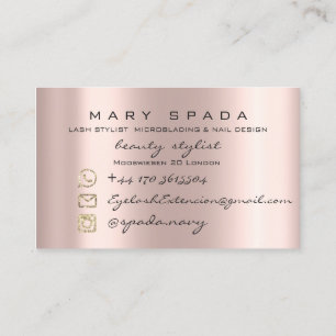 Tarjeta De Visita Makeup Eyebrows Lanza Rosa Ligeros sociales