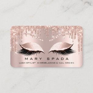 Tarjeta De Visita Makeup Eyebrows Lash Browns Rosa Chispa Social