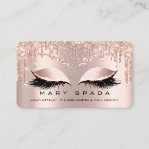 Tarjeta De Visita Makeup Eyebrows Lash Browns Rosa Chispa Social