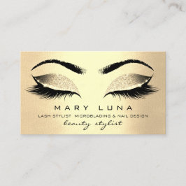 Tarjeta De Visita Makeup Eyebrows Lazas Champaigne Gold