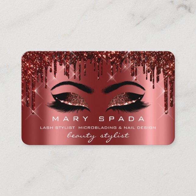 Tarjeta De Visita Makeup Eyebrows Lazas de Burgung Spark Nails (Anverso)