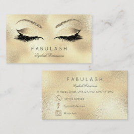 Tarjeta De Visita Makeup Eyebrows Lazas Purpurina Beauty Gold VIP